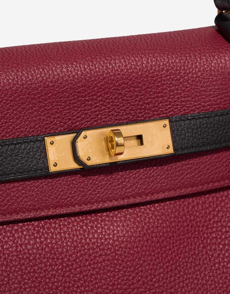 Hermès Kelly HSS 28 Togo Rubis / Black Closing System | Verkaufen Sie Ihre Designer-Tasche