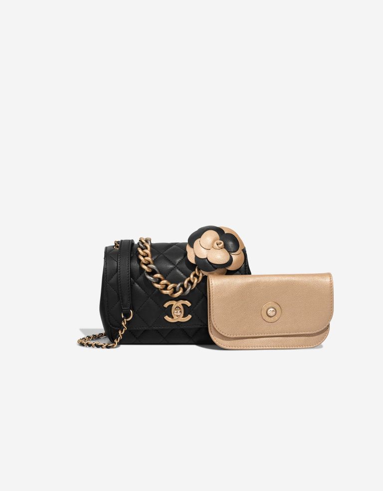 Chanel Timeless Mini Square Lammleder Schwarz / Gold Front | Verkaufen Sie Ihre Designer-Tasche