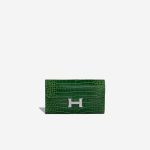 Hermès Constance Long Wallet Alligator Mississippi Vert Cactus Front | Vendre votre sac de créateur