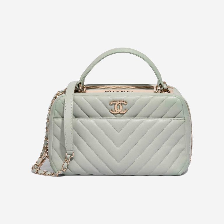 Chanel Trendy CC Vanity Medium Lamb Mint Green Front | Sell your designer bag