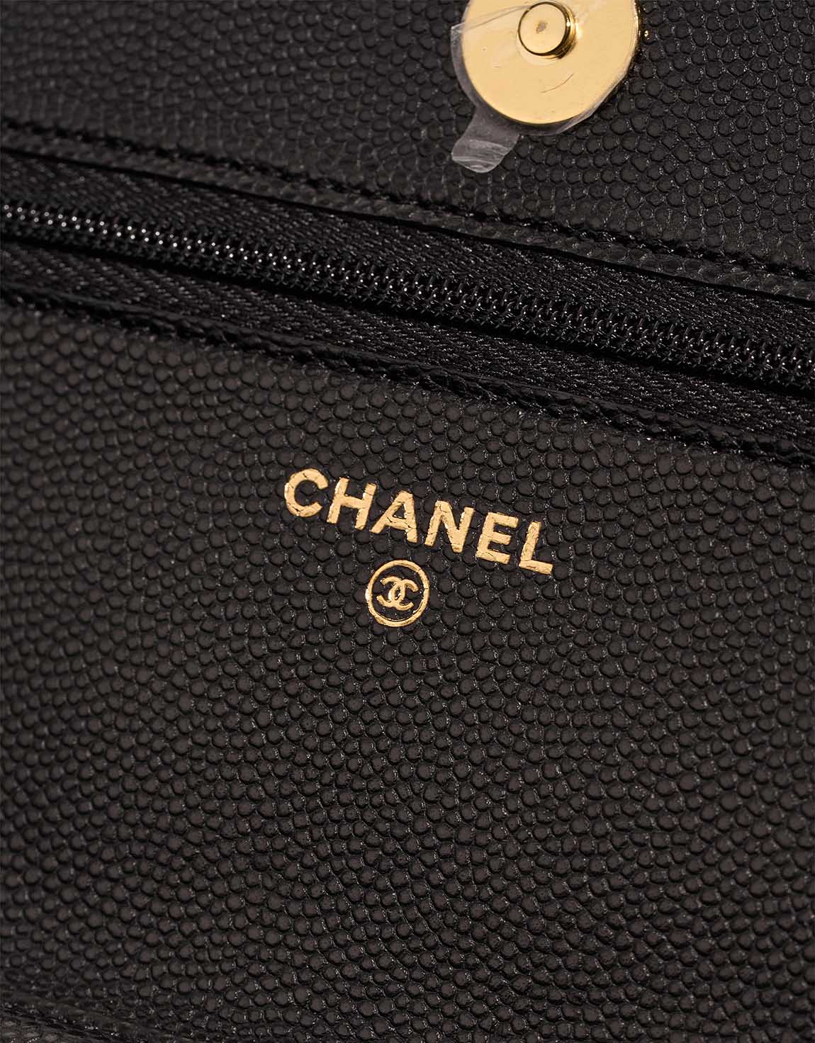 Chanel Timeless Wallet On Chain Caviar Black Logo | Sell your designer bag
