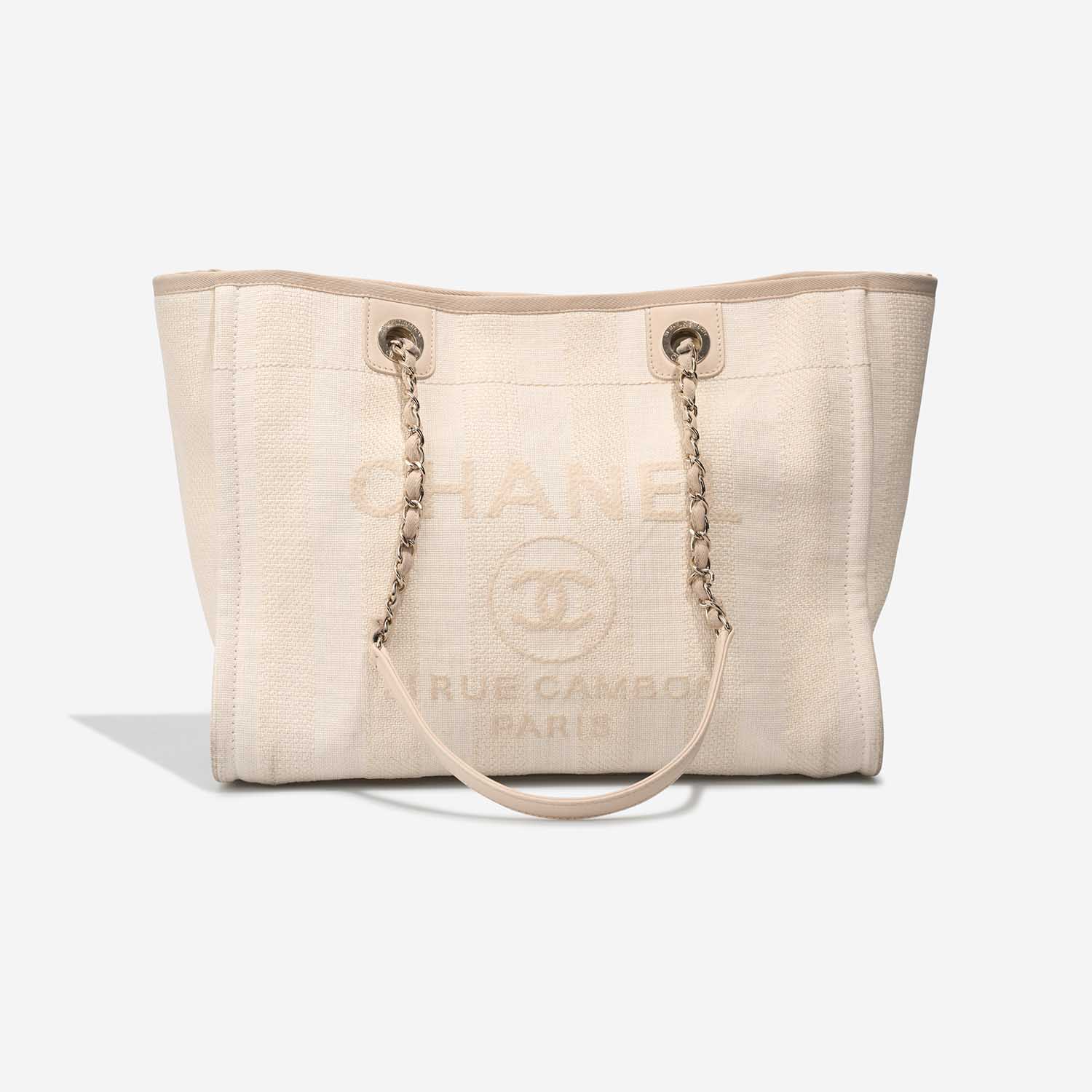 Chanel Deauville Small Canvas Cream Front | Sell your designer bag