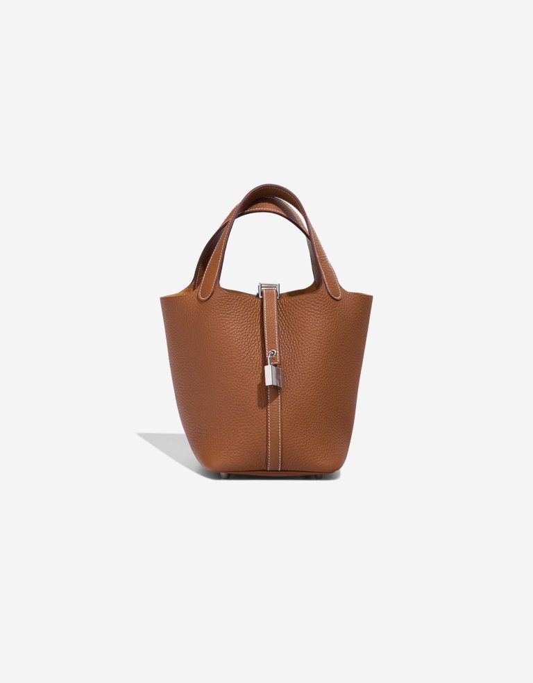 Hermès Picotin 18 Taurillon Clémence Gold Front | Verkaufen Sie Ihre Designer-Tasche