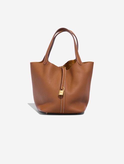 Hermès Picotin 22 Taurillon Clémence Gold Front | Sell your designer bag