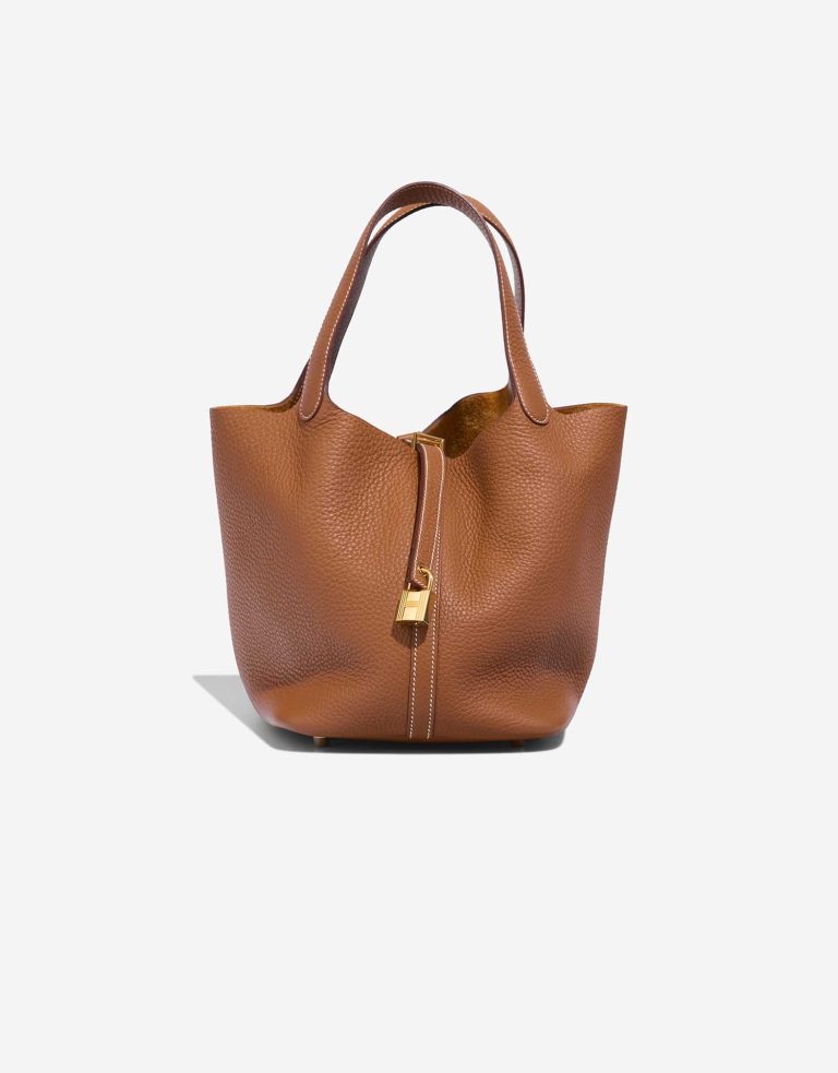 Hermès Picotin 22 Taurillon Clémence Gold Front | Sell your designer bag