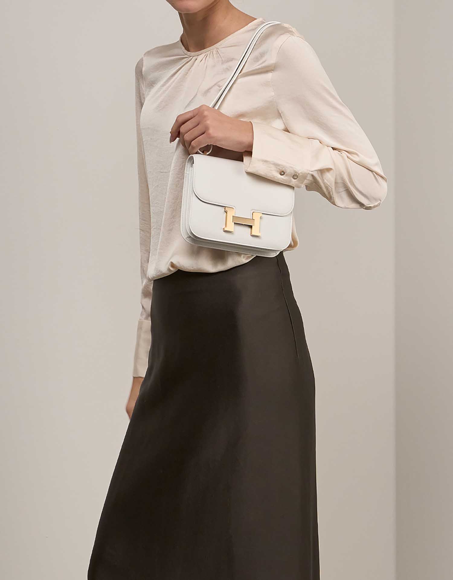 Hermès Constance 18 Swift New White on Model | Sell your designer bag