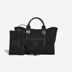 Chanel Deauville Neue Kleine Baumwolle Schwarz Front | Verkaufen Sie Ihre Designer-Tasche