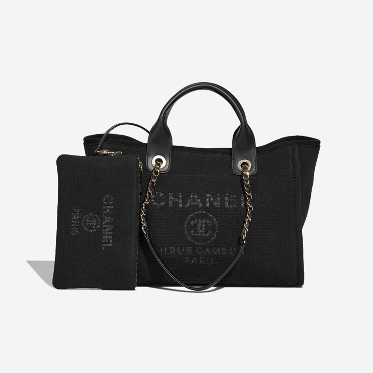 Chanel Deauville New Small Cotton Black Front | Sell your designer bag