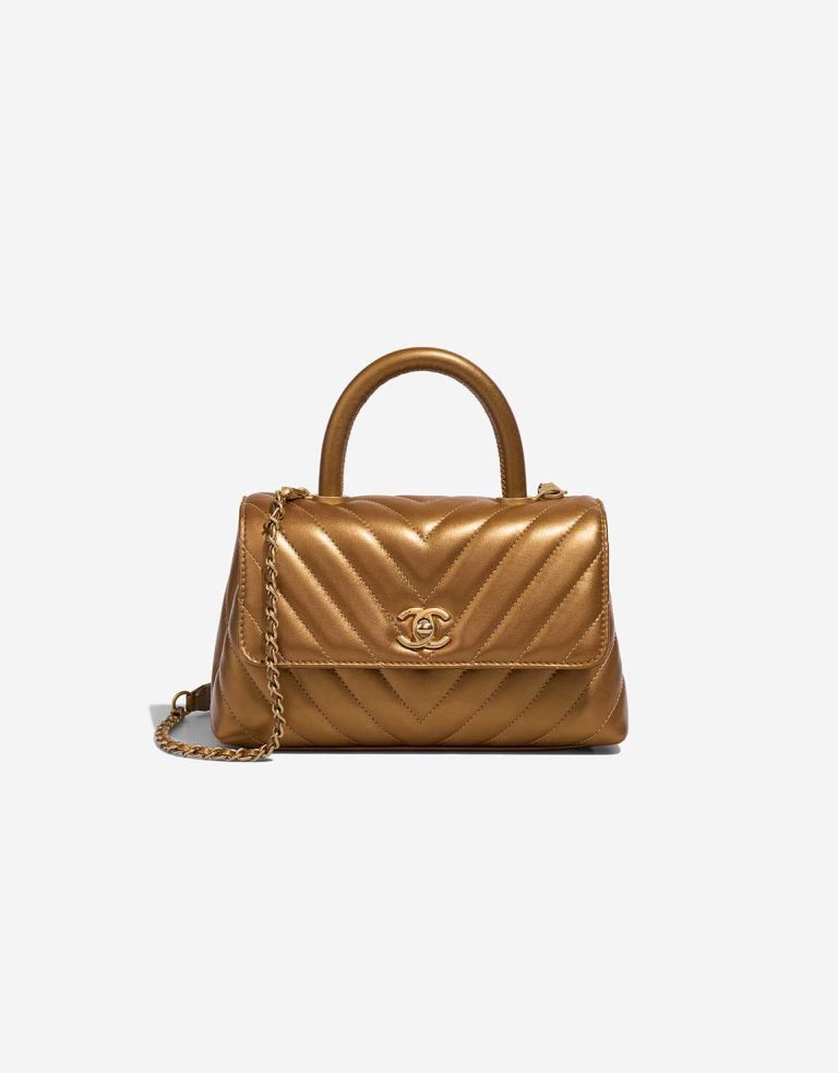 Chanel Timeless Handle Small Lamb Iridescent Bronze Front | Sell your designer bag