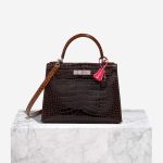 Hermès Kelly 28 Alligator Mississippi Macassar / Ébène / Miel / Rose Extrême Front | Sell your designer bag