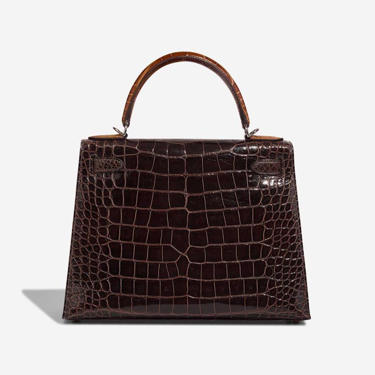 Kelly 28 Alligator Mississippi Macassar / Ébène / Miel / Rose Extrême | Verkaufen Sie Ihre Designertasche