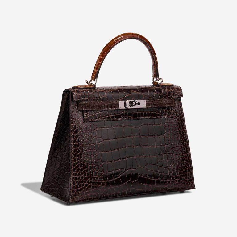 Kelly 28 Alligator Mississippi Macassar / Ébène / Miel / Rose Extrême | Verkaufen Sie Ihre Designertasche