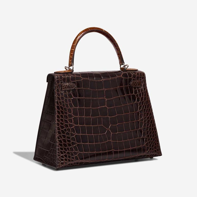 Kelly 28 Alligator Mississippi Macassar / Ébène / Miel / Rose Extrême | Verkaufen Sie Ihre Designertasche