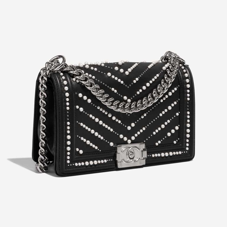 Chanel Boy Old Medium Calf / Pearls Black | Sell your designer bag