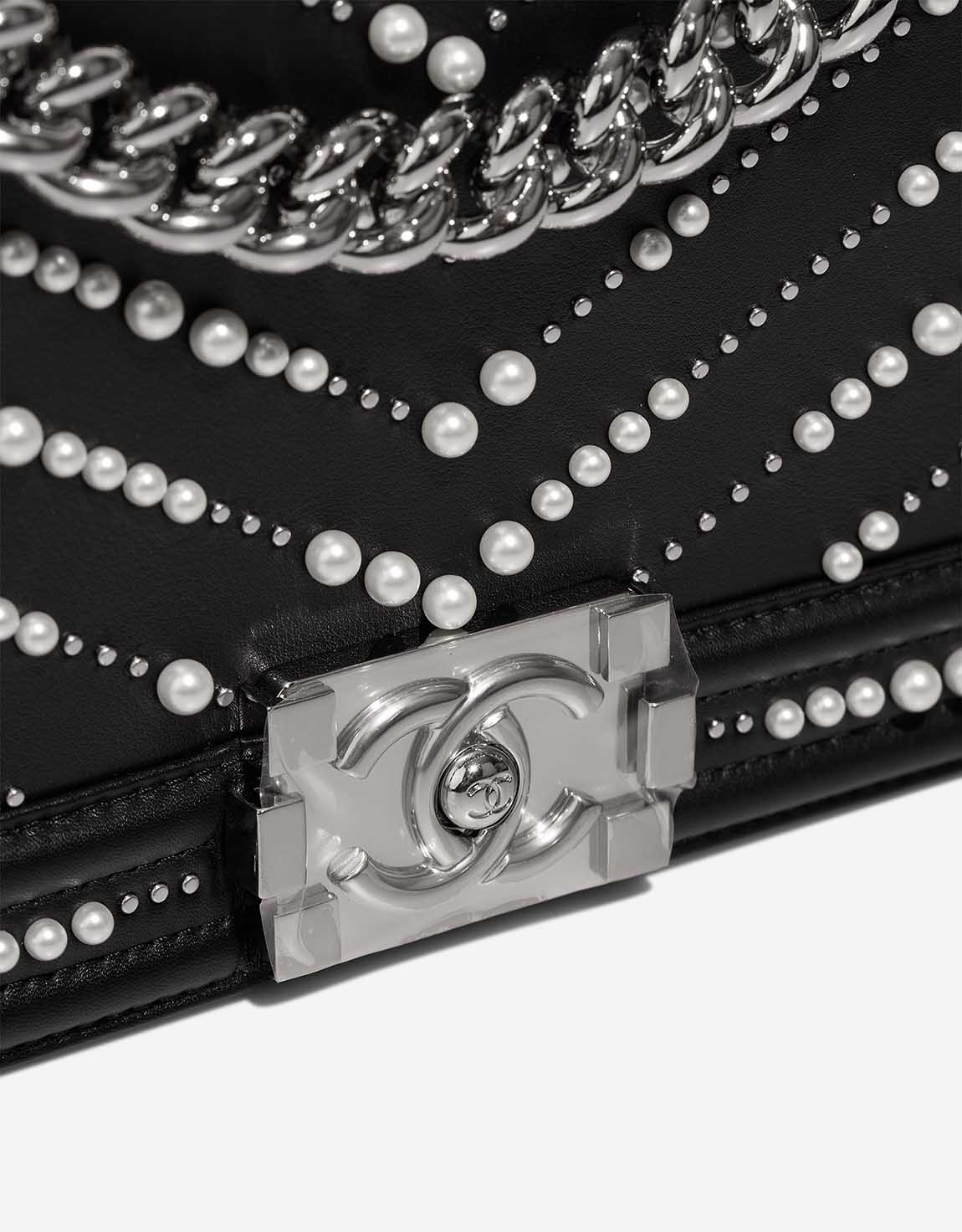 Chanel Boy Old Medium Calf / Pearls Black Closing System | Sell your designer bag