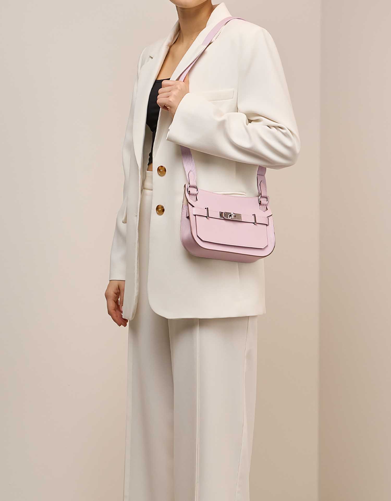 Hermès Jypsière Mini Evercolor Mauve Pâle on Model | Sell your designer bag