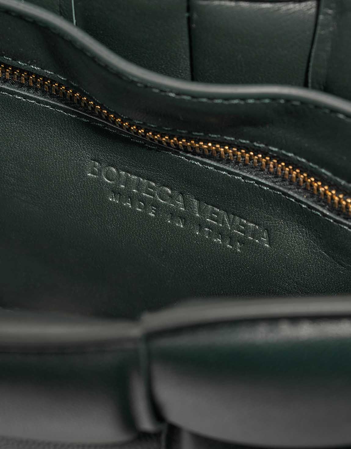 Bottega Veneta Cassette Lamb Dark Green Logo | Sell your designer bag