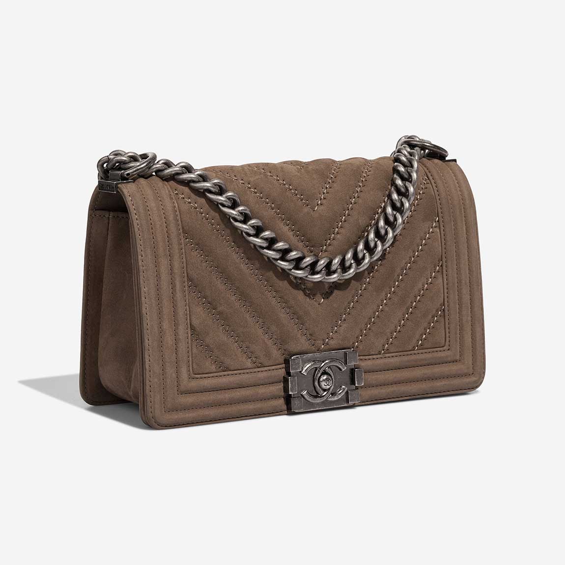 Chanel Boy Old Medium Suede Brown | Sell your designer bag