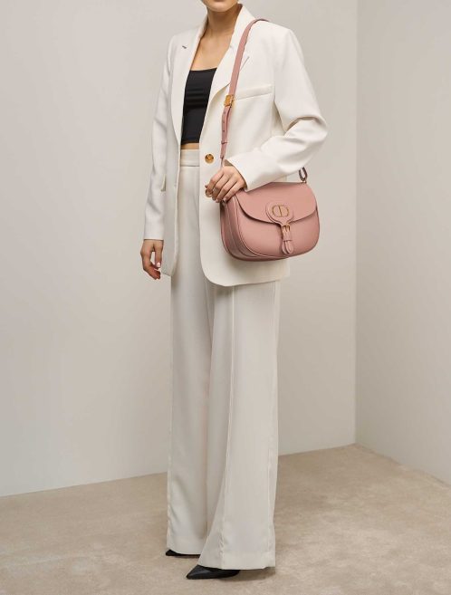 Dior Bobby Large Box Calf Beigerosé on Model | Sell your designer bag