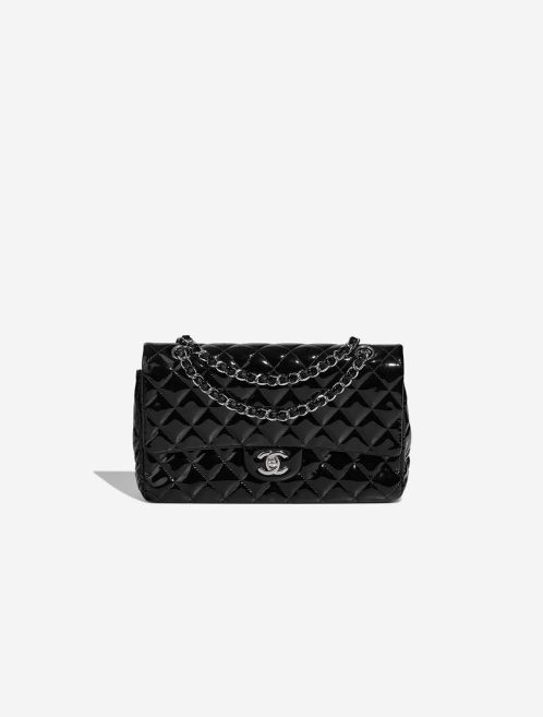 Chanel Timeless Medium Patent Schwarz Front | Verkaufen Sie Ihre Designer-Tasche