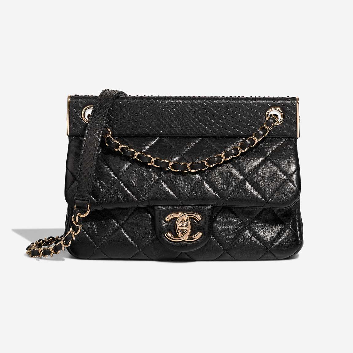 Chanel Timeless Small Aged Calf / Python Black Front | Sell your designer bag