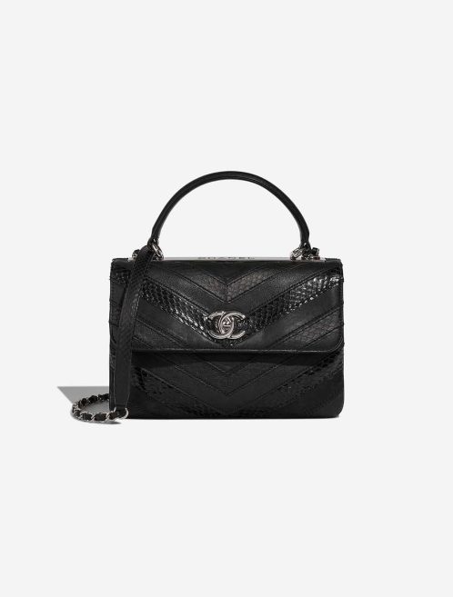 Chanel Trendy CC Medium Lamb / Python / Coated Fabric Black Front | Sell your designer bag
