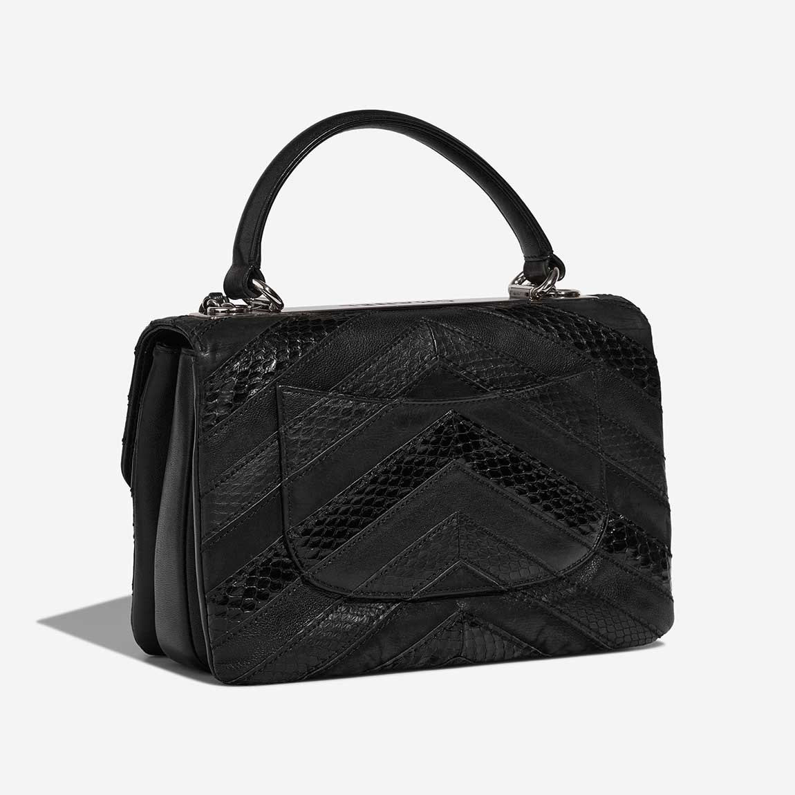 Chanel Trendy CC Medium Lamb / Python / Coated Fabric Black | Sell your designer bag