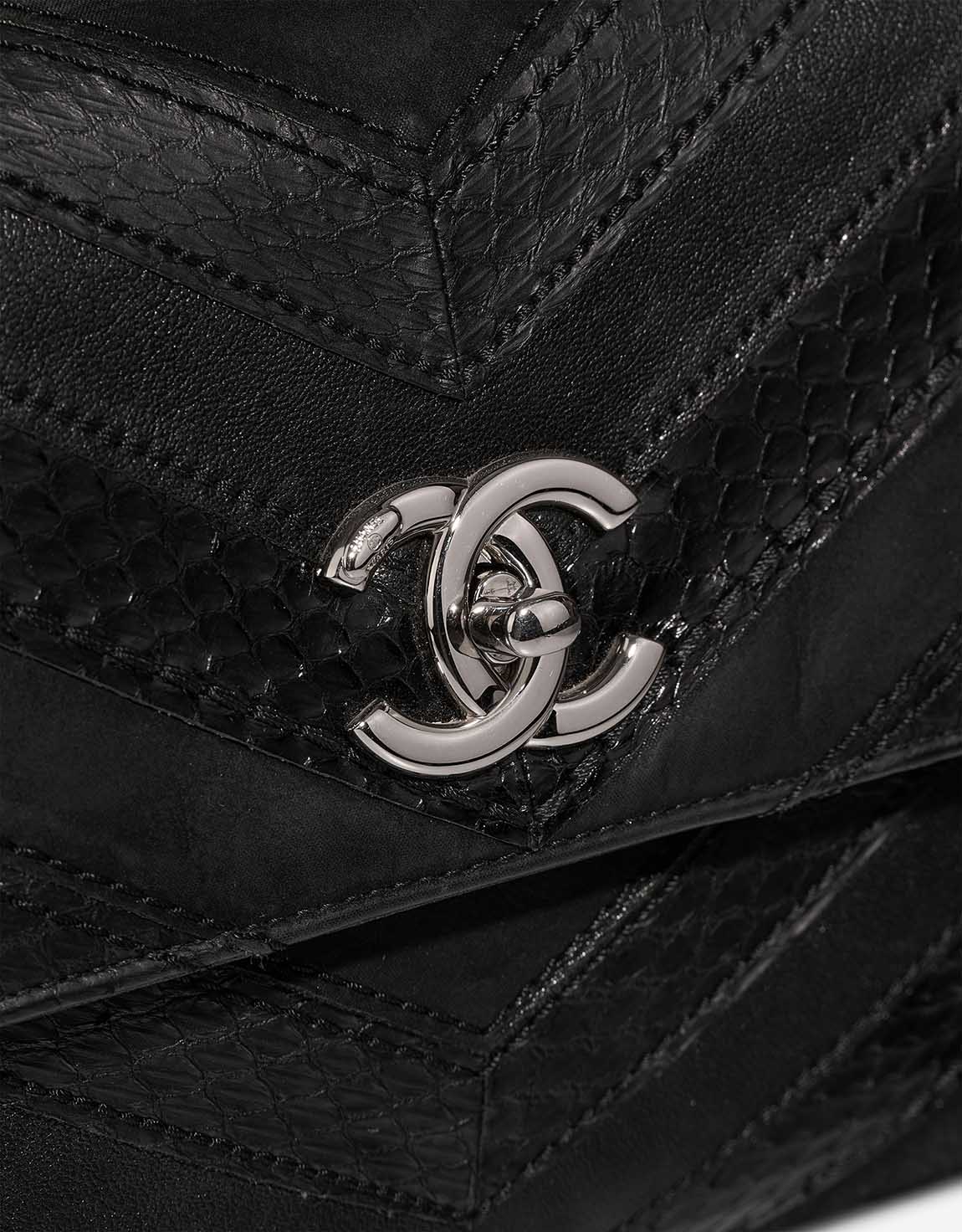 Chanel Trendy CC Medium Lamb / Python / Coated Fabric Black Closing System | Sell your designer bag