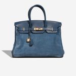 Hermès Birkin Grizzly 35 Doblis Suede / Swift Bleu Thalassa Front | Vendre votre sac de créateur