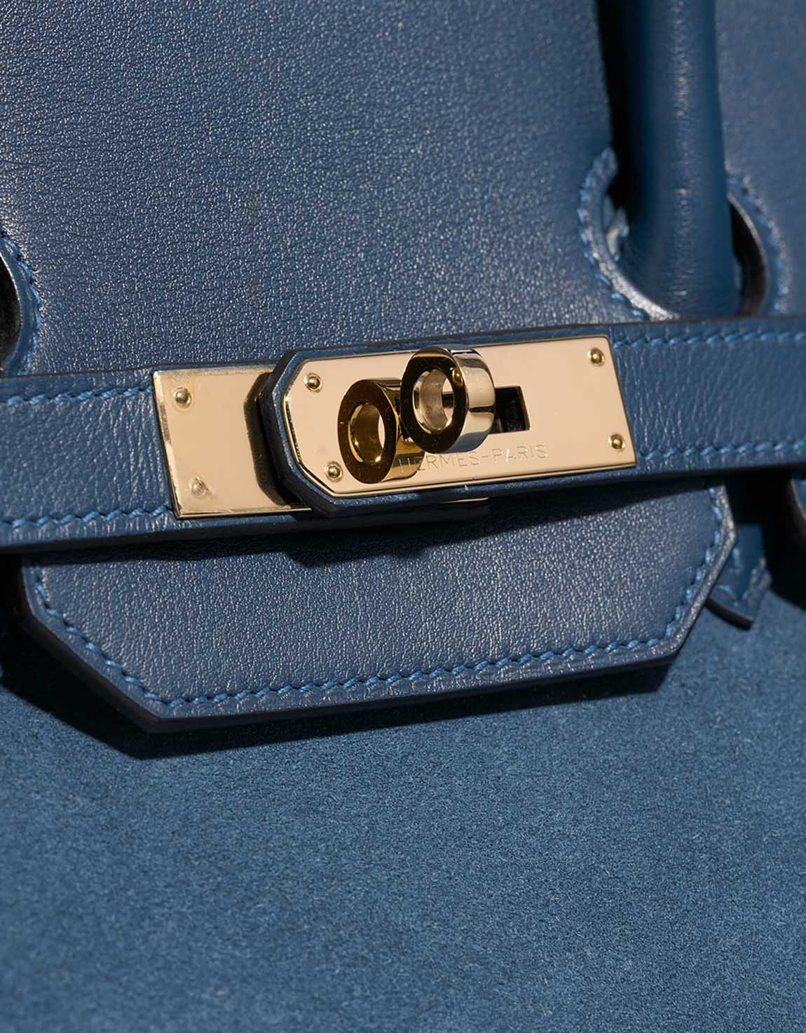 Hermès Birkin Grizzly 35 Doblis Suede / Swift Bleu Thalassa Closing System | Sell your designer bag