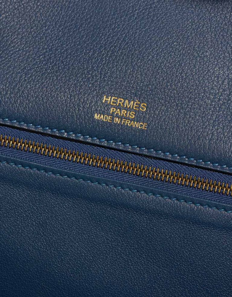 Hermès Birkin Grizzly 35 Doblis Suede / Swift Bleu Thalassa Logo | Sell your designer bag