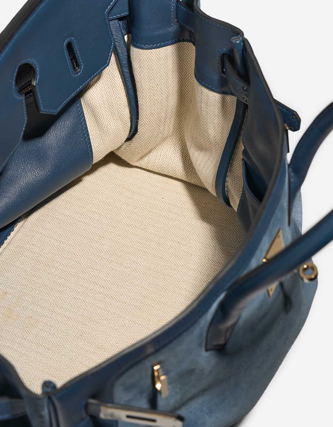 Hermès Birkin Grizzly 35 Doblis Suede / Swift Bleu Thalassa Inside | Sell your designer bag