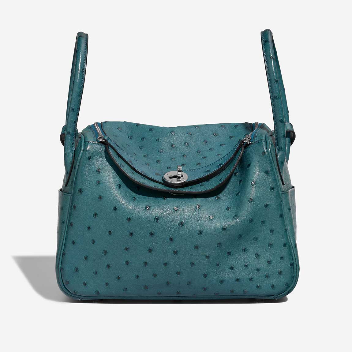Hermès Lindy 26 Ostrich Malachite Front | Sell your designer bag