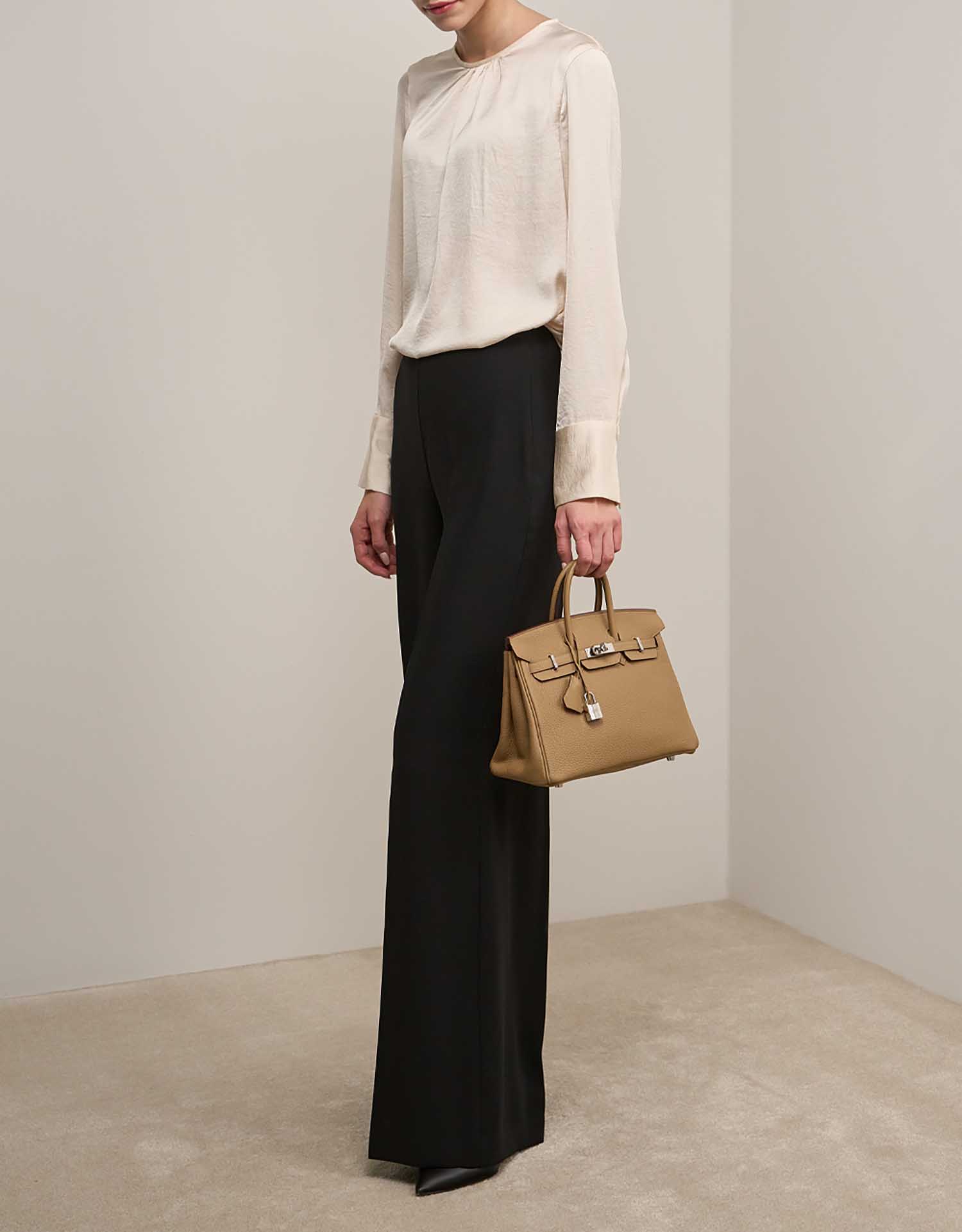 Hermès Birkin 25 Togo Biscuit on Model | Sell your designer bag