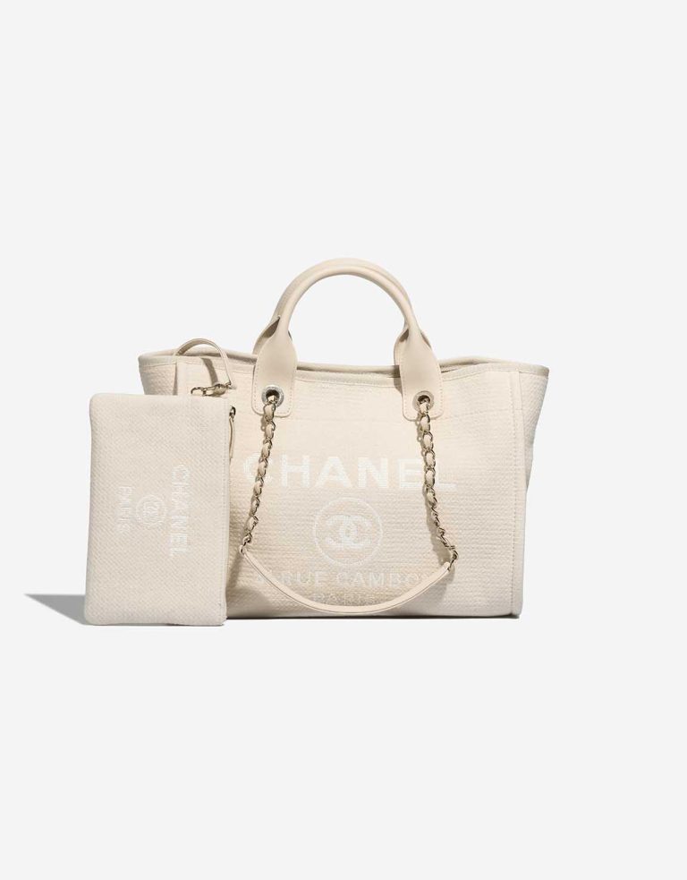 Chanel Deauville Small Canvas Cream Front | Vendez votre sac de créateur