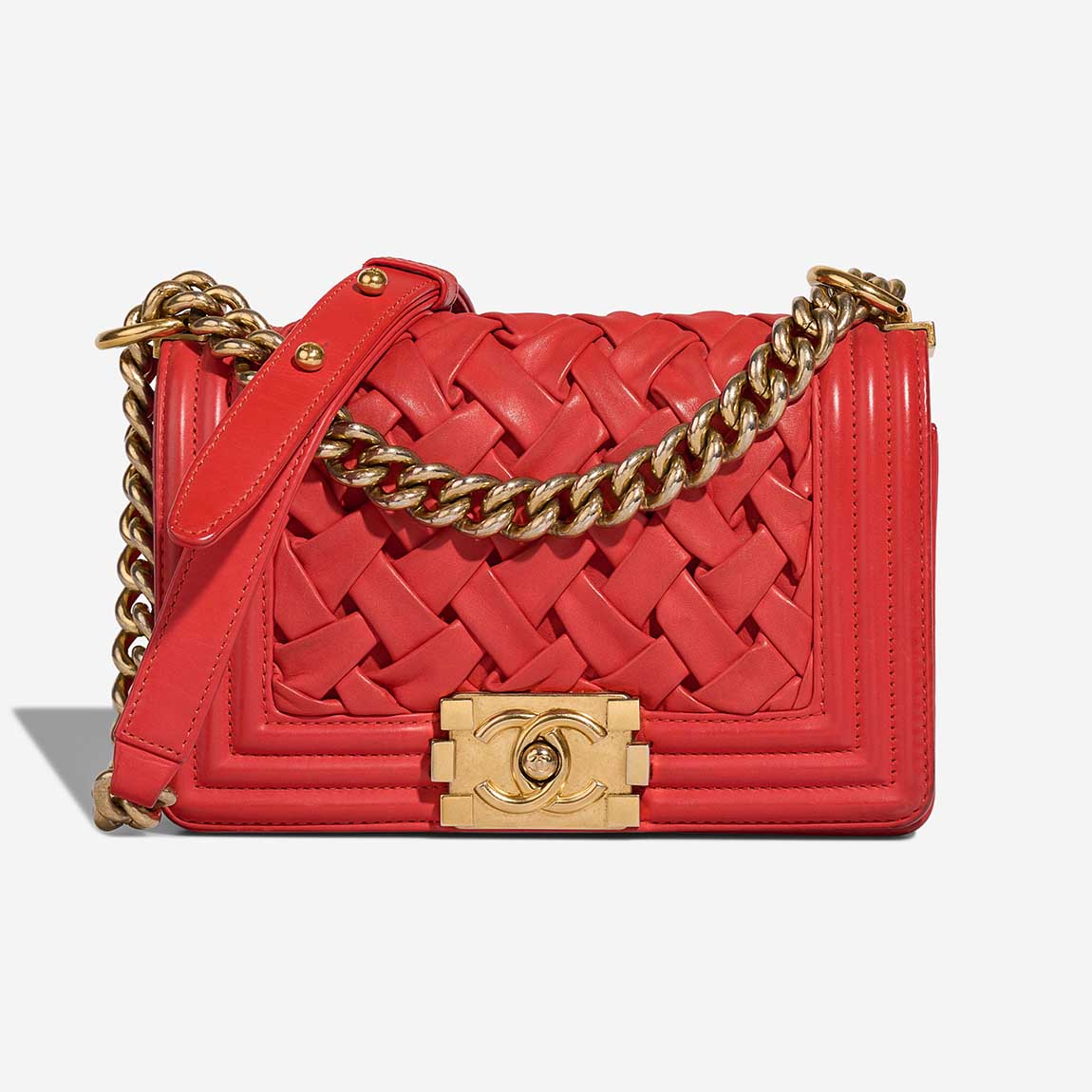 Chanel Boy Small Lamb Red Front | Sell your designer bag