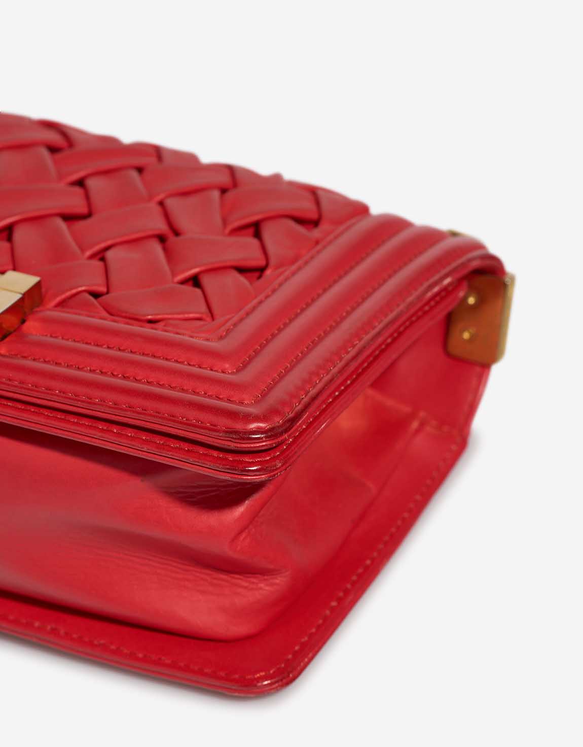 Chanel Boy Small Lamb Red Signs of wear | Sell your designer bag