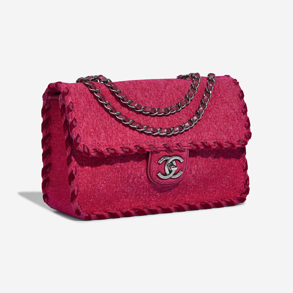 Chanel Timeless Medium Felt / Velvet Raspberry | Sell your designer bag