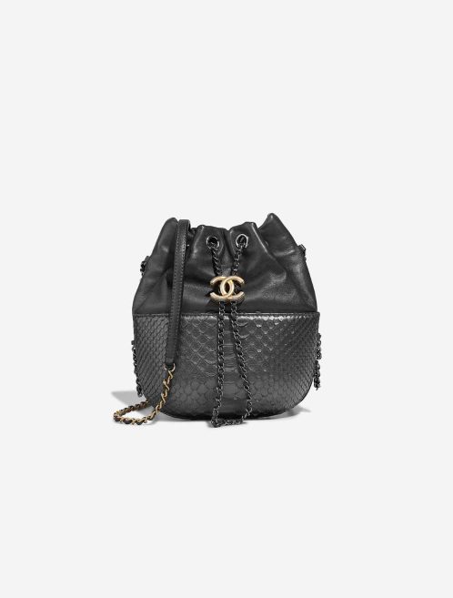 Chanel Bucket Bag Small Python / Lamb Metallic Grey Front | Sell your designer bag