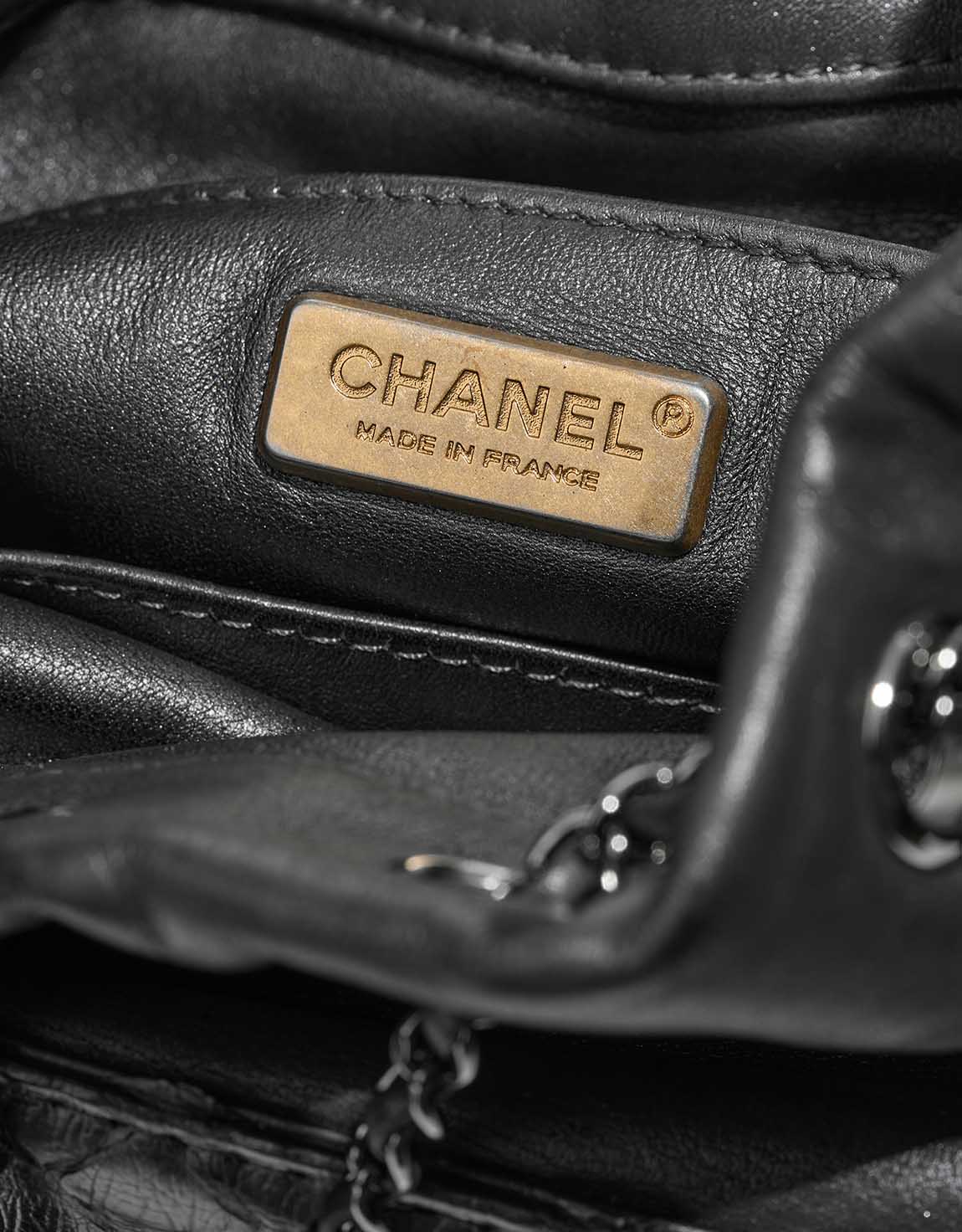 Chanel Bucket Bag Small Python / Lamb Metallic Grey Logo | Sell your designer bag