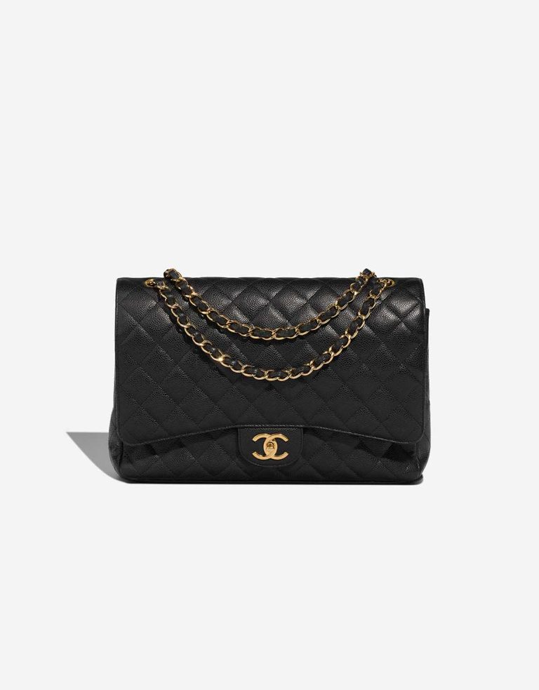 Chanel Timeless Maxi Caviar-Leder Schwarz Front | Verkaufen Sie Ihre Designer-Tasche