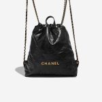 Chanel 22 Rucksack Lammleder Schwarz Front | Verkaufen Sie Ihre Designer-Tasche