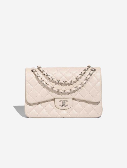 Chanel Timeless Maxi Caviar Pearl White Front | Sell your designer bag