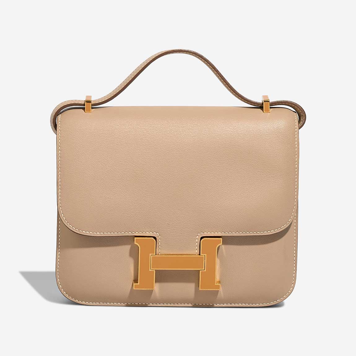 Hermès Constance 18 Swift Biscuit / Moutarde Front | Sell your designer bag