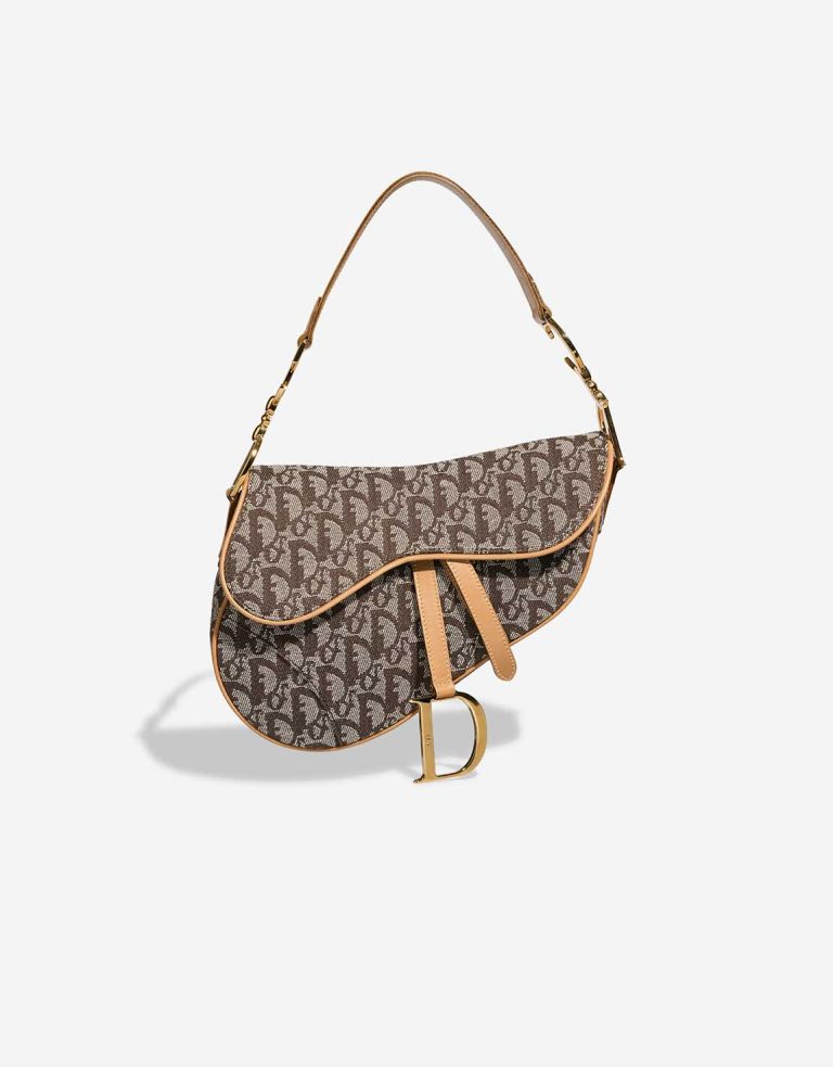 Dior Saddle Medium Fabric Light Brown Front | Vendre votre sac de créateur