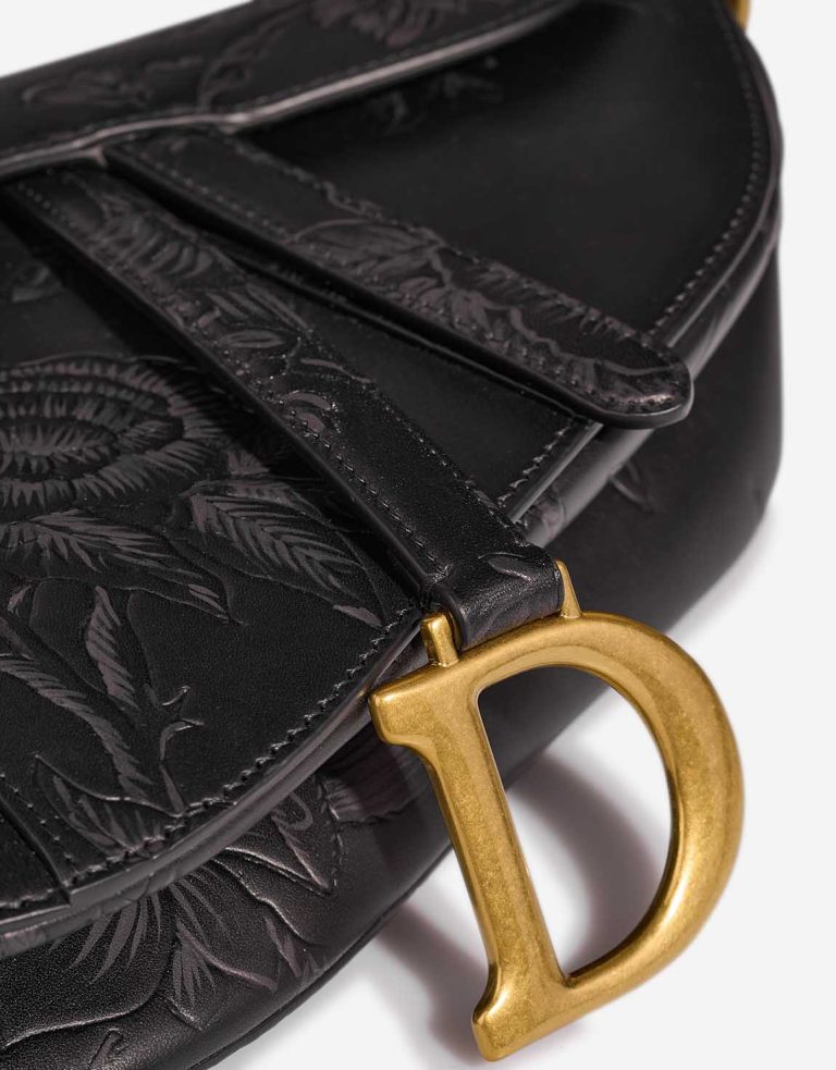 Dior Saddle Medium Calf Black Closing System | Sell your designer bag