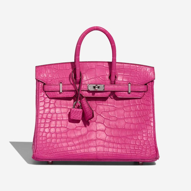 Hermès Birkin 25 Matte Alligator Rose Shocking Front | Sell your designer bag