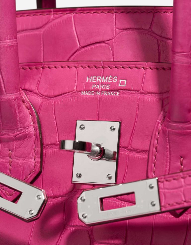 Hermès Birkin 25 Matte Alligator Rose Shocking Logo | Sell your designer bag