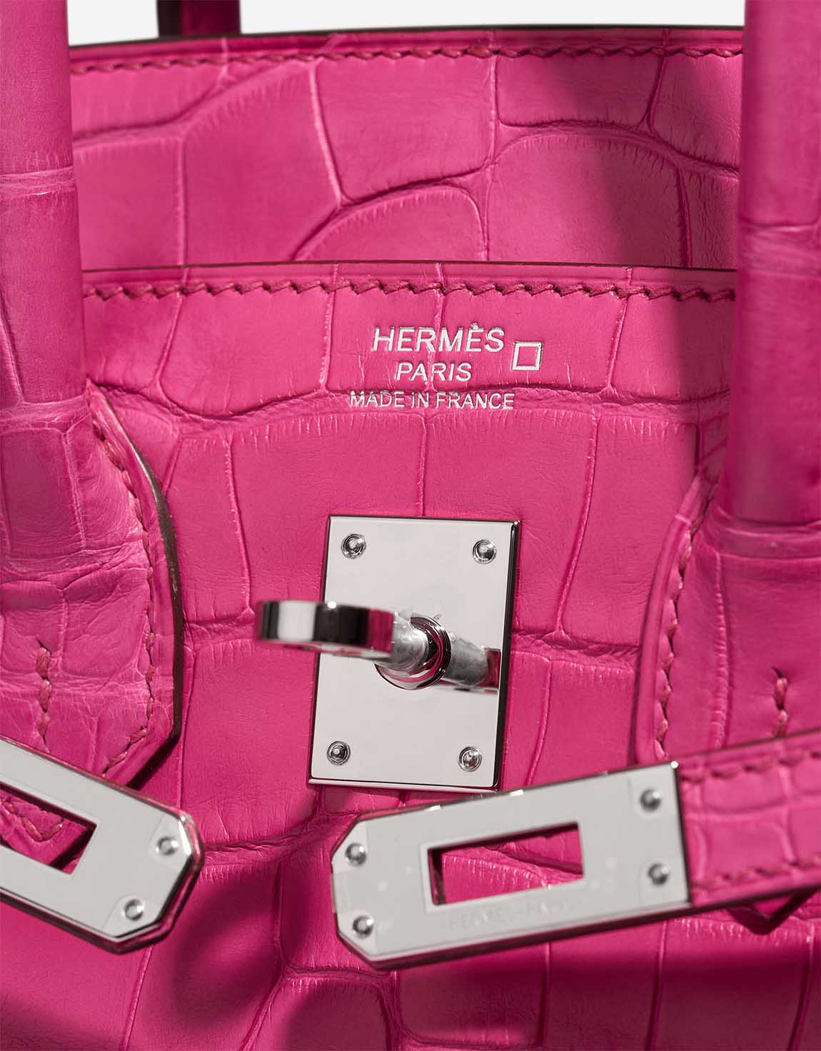 Hermès Birkin 25 Matte Alligator Rose Shocking Logo | Sell your designer bag