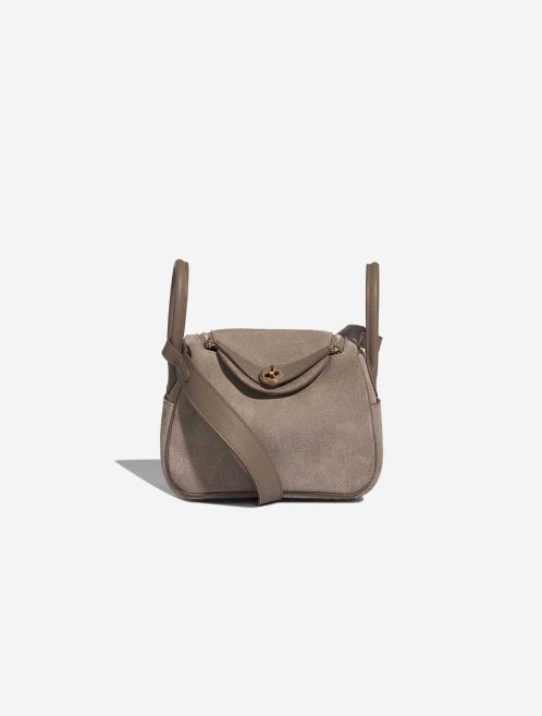 Hermès Lindy Grizzly Mini Suede / Swift Étoupe  Front | Sell your designer bag